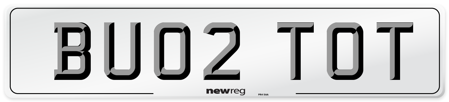 BU02 TOT Number Plate from New Reg
